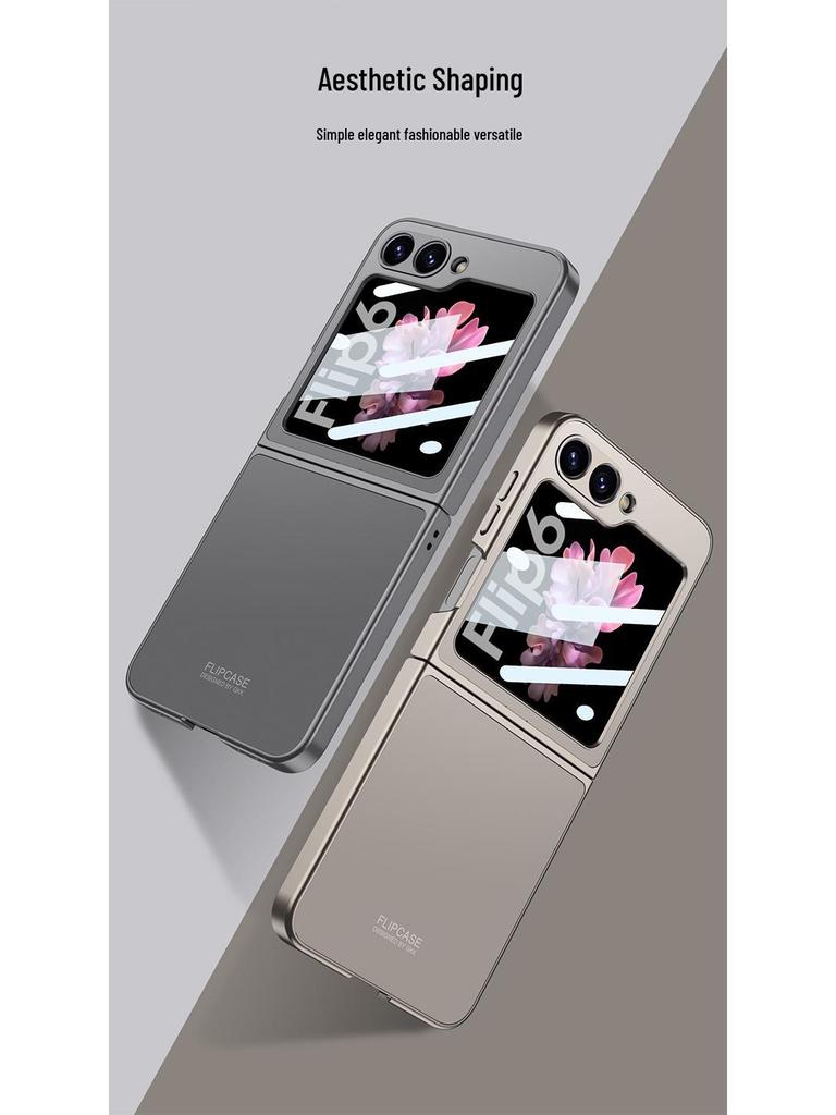 Складной чехол Samsung Z Flip6 AG Shell - Ощущение кожи, Защита от падений, Интегрированный экран