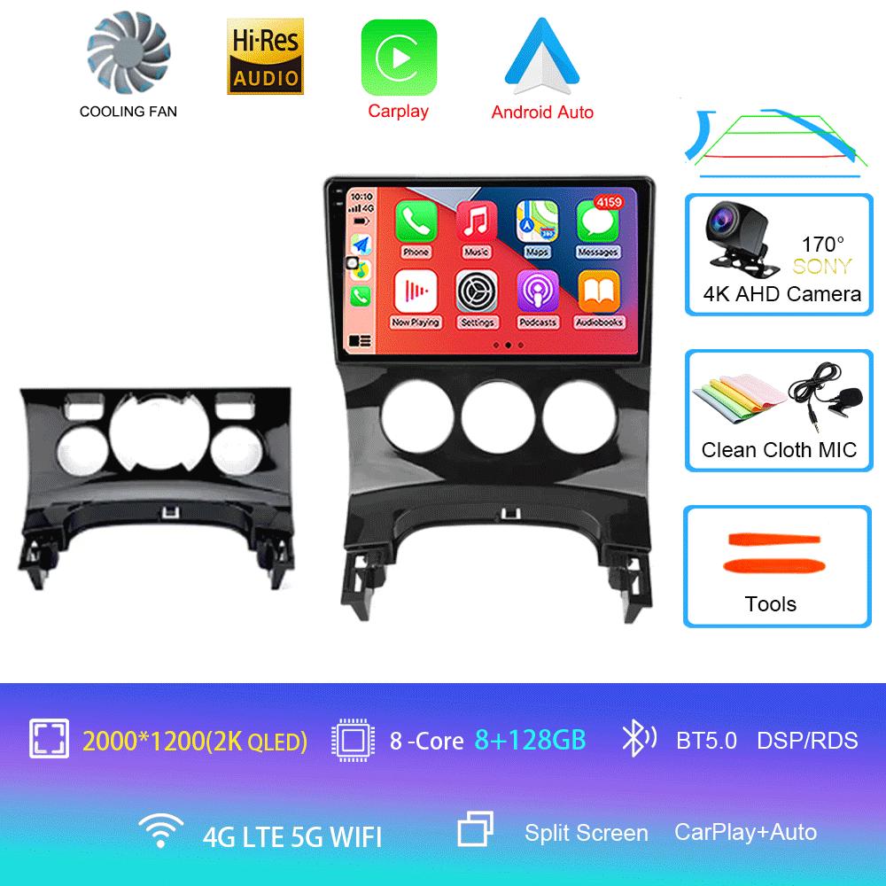 2Din Android 14 Carplay Auto Для Peugeot 3008 2009-2015 Автомагнитола GPS Мультимедийный Видеоплеер Стерео WIFI+4G DSP