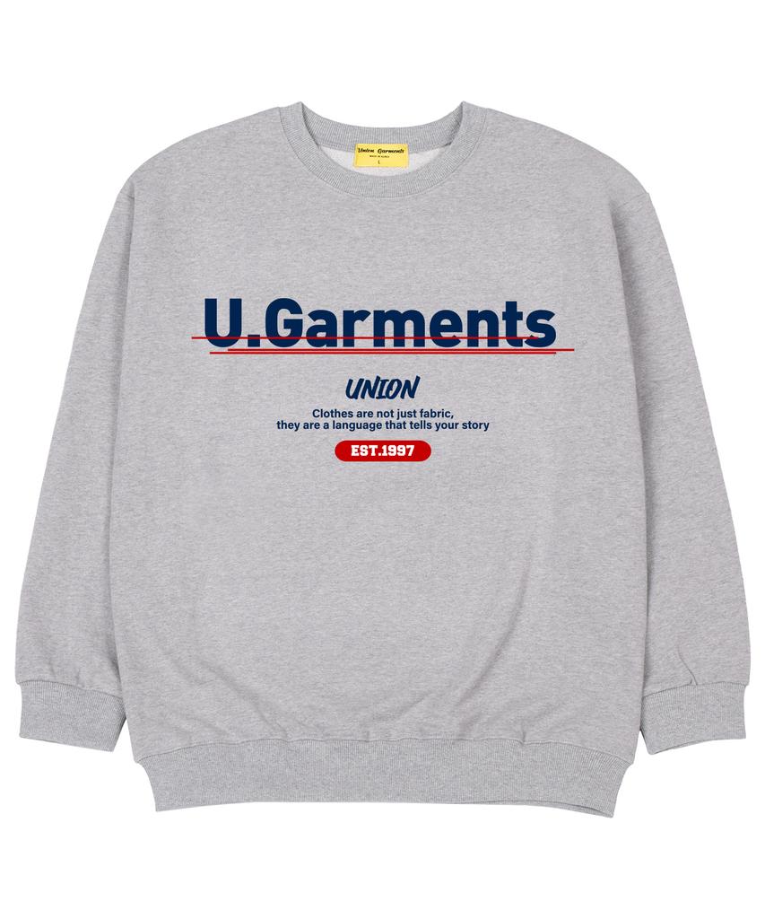 UNION GARMENTS Point Logo French Oversized Sweatshirt Gray