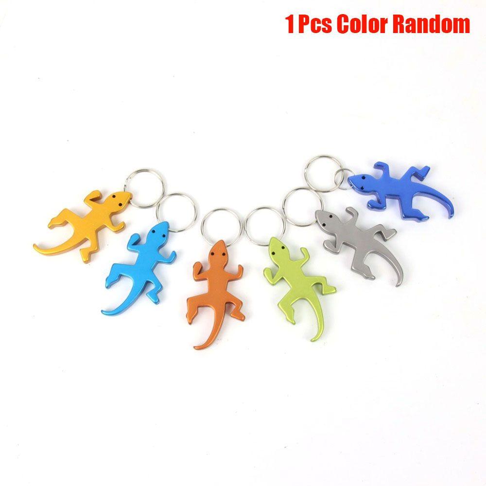 Novelty Creative Zinc Zinc Alloy Aluminum Lizard Shape Beer Corkscrew Openers Keys Ring Bottle Opener