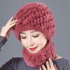 Old Man Hat Grandma Winter Fur Rex Rabbit Hair Warm Elderly Mother Old Woman Scarf Hat Scarf