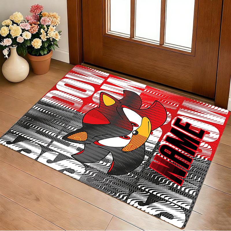 Personalized Name Sonic Adventure Living Room Non-Slip Area Rug Soft Carpet for Bedroom Playroom Sofa Office Home Decor Doormat