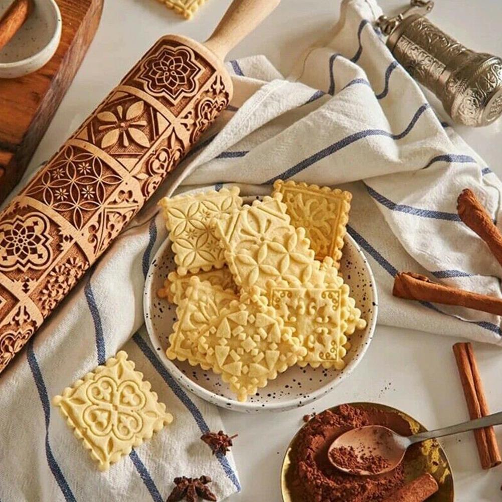 Engraving Rolling Pin, Rolling Pin for Dough with a Pattern