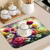 1 шт. красочные цветы напечатаны резиновый сушильный коврик для кофейни кухонный ковер посуда прочный диатомовый грязевой коврик для стола коврик для кофе для домашних животных