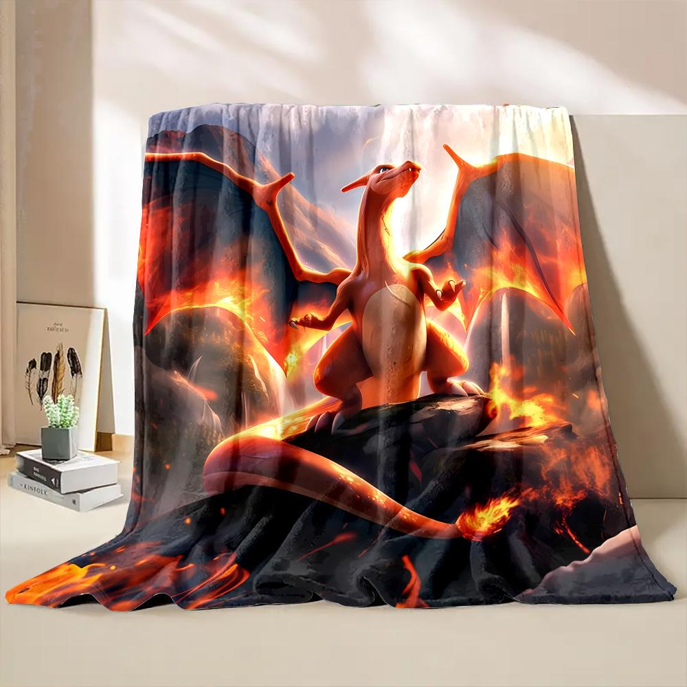 Japanese P0kem0n C-Charizard Cartoon Blanket for Children Sofa Throw Thin Blanket Bedroom Sofa Office All Seasons Gift Potdemiel