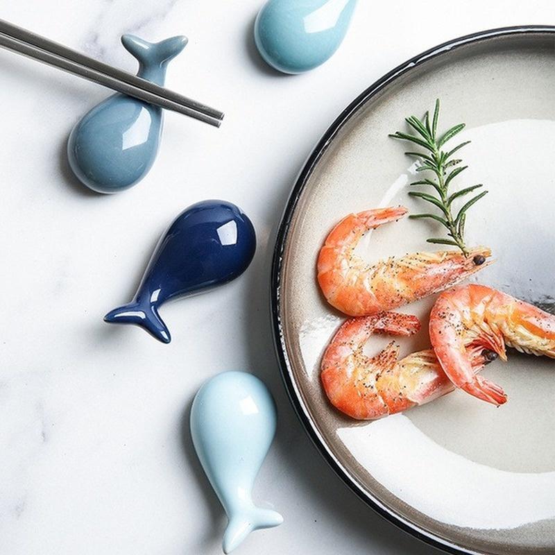 4 шт./компл., японский керамический держатель для палочек для еды, креативная форма кита, палочки для еды, уход за ложкой, подставка, подставка для кухонной посуды, украшение