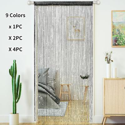 Шторы-нити для дверных проемов Шторы с блестящими бусинами Дверные блестящие бусины Занавеска для открытого шкафа Прачечная Подвесные хиппи Блестящие бусины Окно Девушки Панель