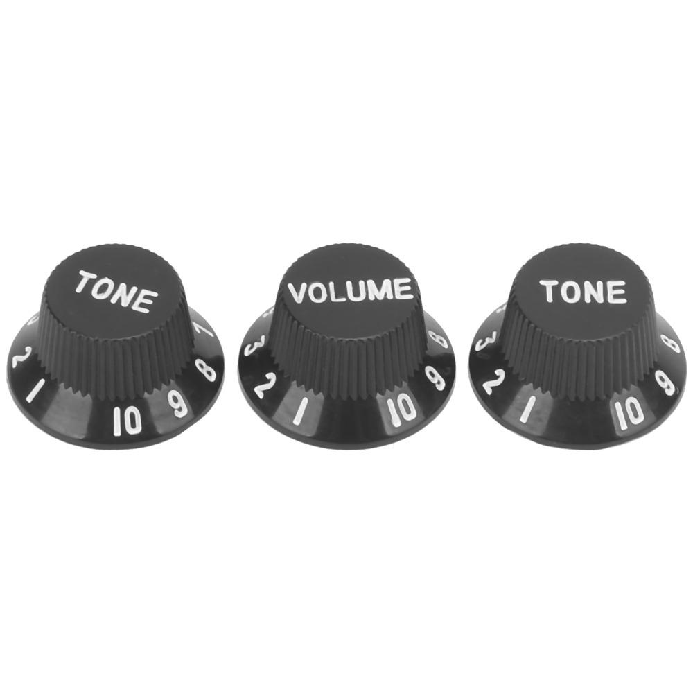 3PCS Black Color Volume Tone Knobs Plastic Material Electric Guitar Parts Electric Guitar