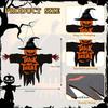 2D Halloween Trick-or-Treat Wooden Sign Monster Face Pumpkin Design Rope Hanger Porch Wall or Halloween Garden Party Decora