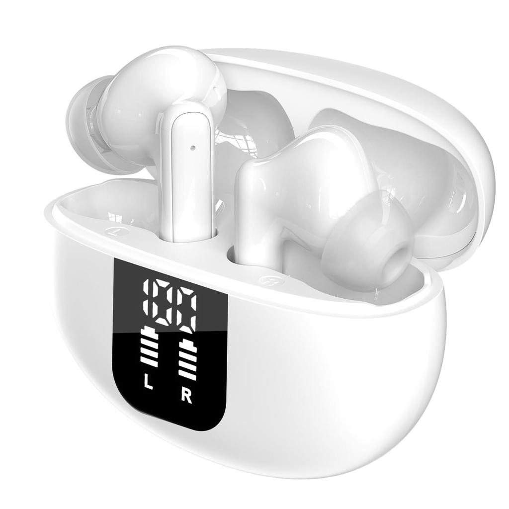 Беспроводные наушники 2024 года, спортивные стереонаушники HiFi с микрофоном с шумоподавлением, время воспроизведения 90 часов, Bluetooth 5.4 со светодиодным индикатором питания для Android iOS