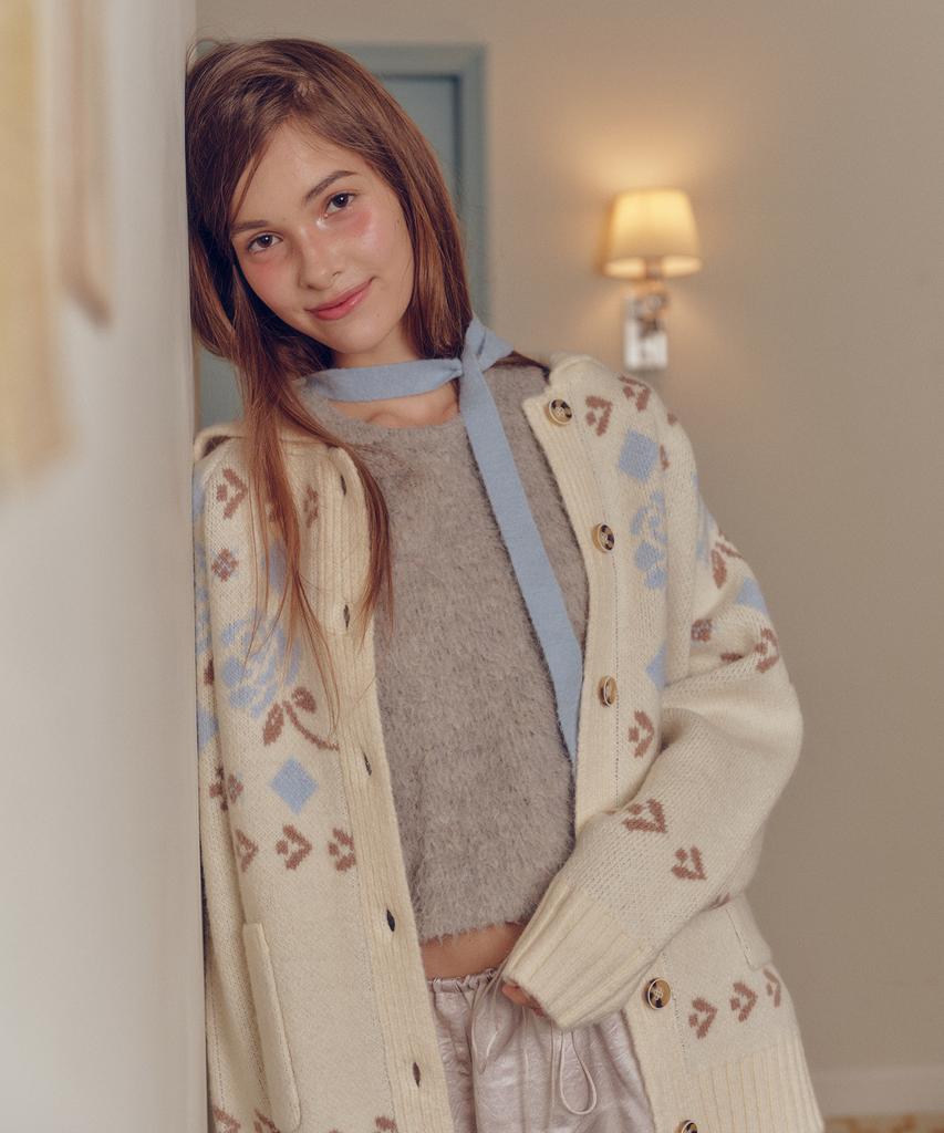 MELLY&ROSE Rose Cowichan Knit Cardigan (310251)_Cream