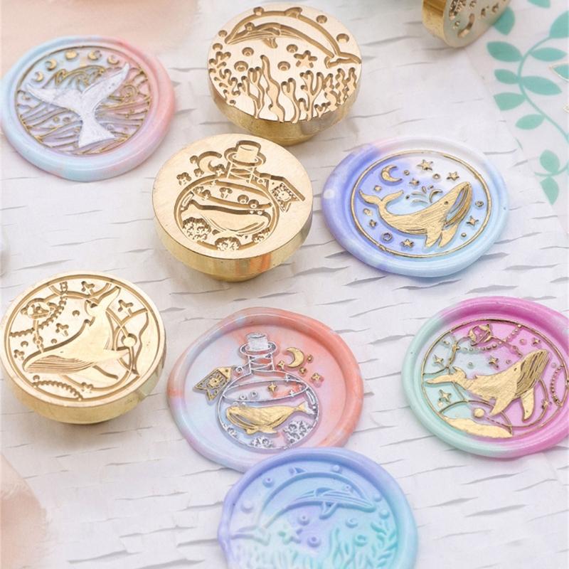 Голова восковой печати «Морское существо», Голова восковой печати из серии «Океан» для приглашений, писем, конвертов