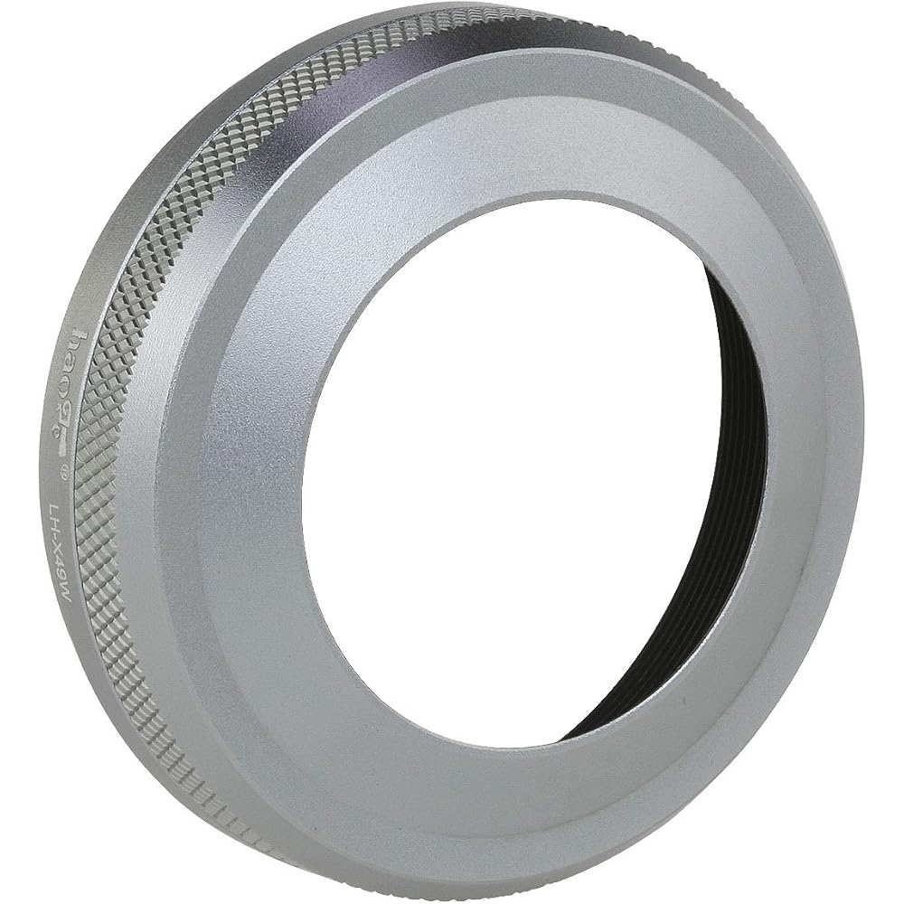Haoge LH-X49W 2-in-1 Metal Ultra-Thin Lens Hood with Adapter Ring Set, for Fujifilm Fuji FinePix X70 X100 X100S X100T X100F Cameras, Silver