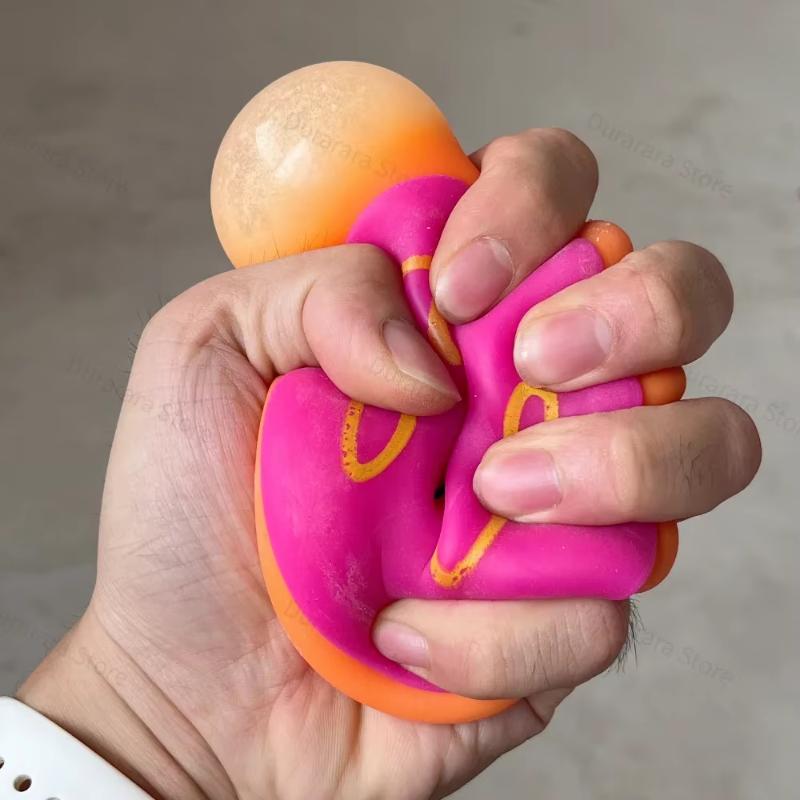 Donut Anti-Anxiety Squishy Toy Soft TPR Stress Relief Squeeze Fidget Toy for Kids Home Play Holiday Gift