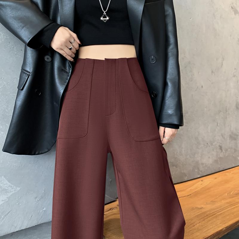 Fashionable Women's Autumn High-waisted Wide-leg Pants In Spring and Autumn