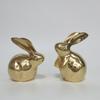 Brass Handicrafts Golden Rabbit Simulation Animal Sculpture Rabbit Zodiac Figurines Metal Figurine Home Decoration Accessories