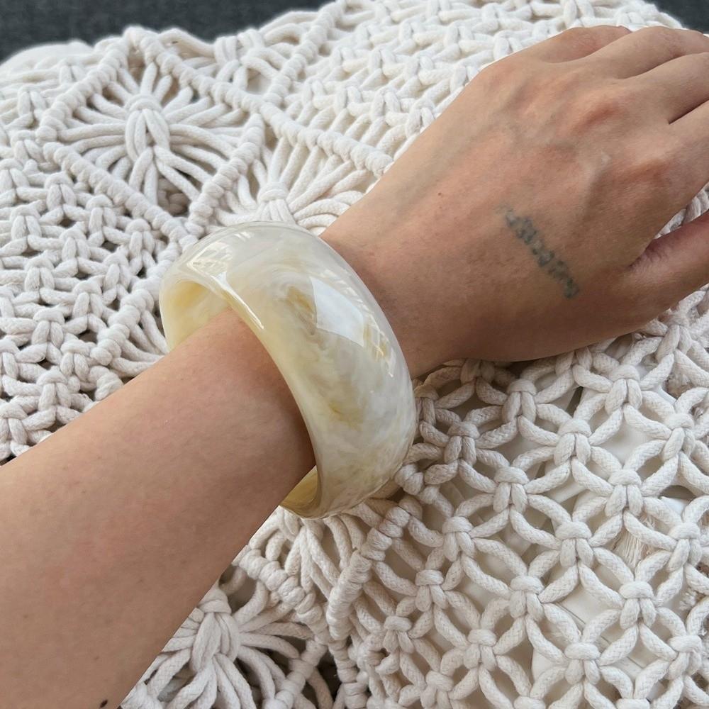 Y2K Необычный широкий браслет Бохо Ретро Кольцо на руку Креативный акриловый браслет Девушки