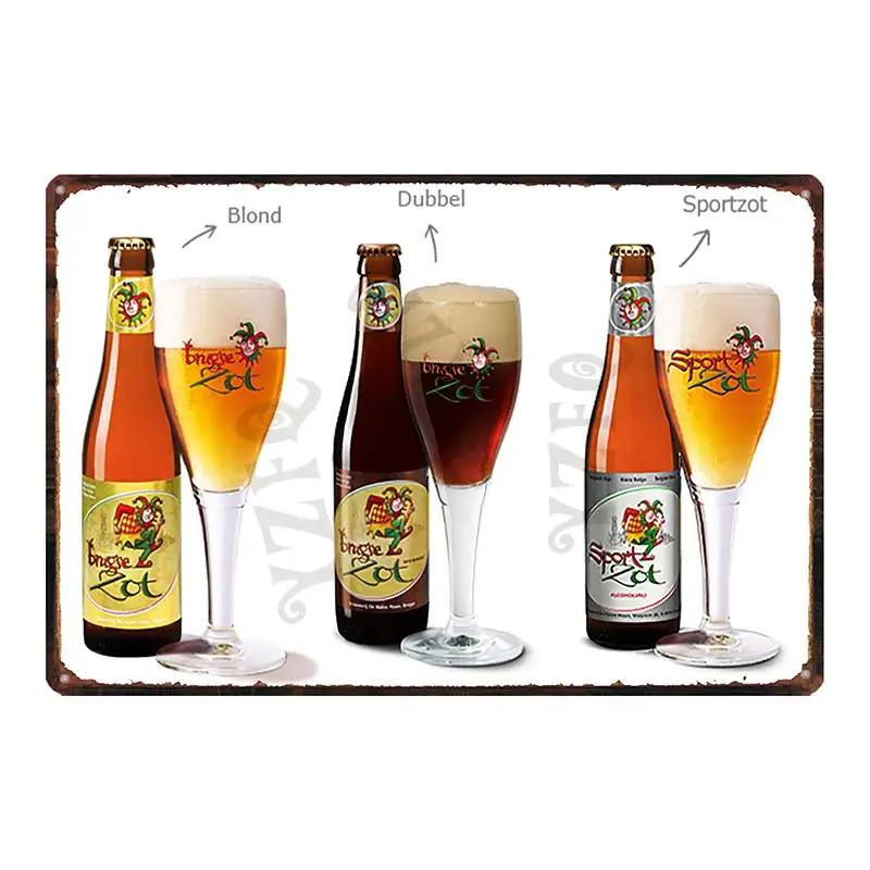 Бельгийское пиво VintageBrugse Zot La Trappe Металлические жестяные таблички для стены Бар Паб Искусство Кухня Кофе Домашний декор 30X20СМ DU-8282A