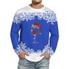 Men's Christmas Printed Imitation Cotton Long-sleeved Shirt