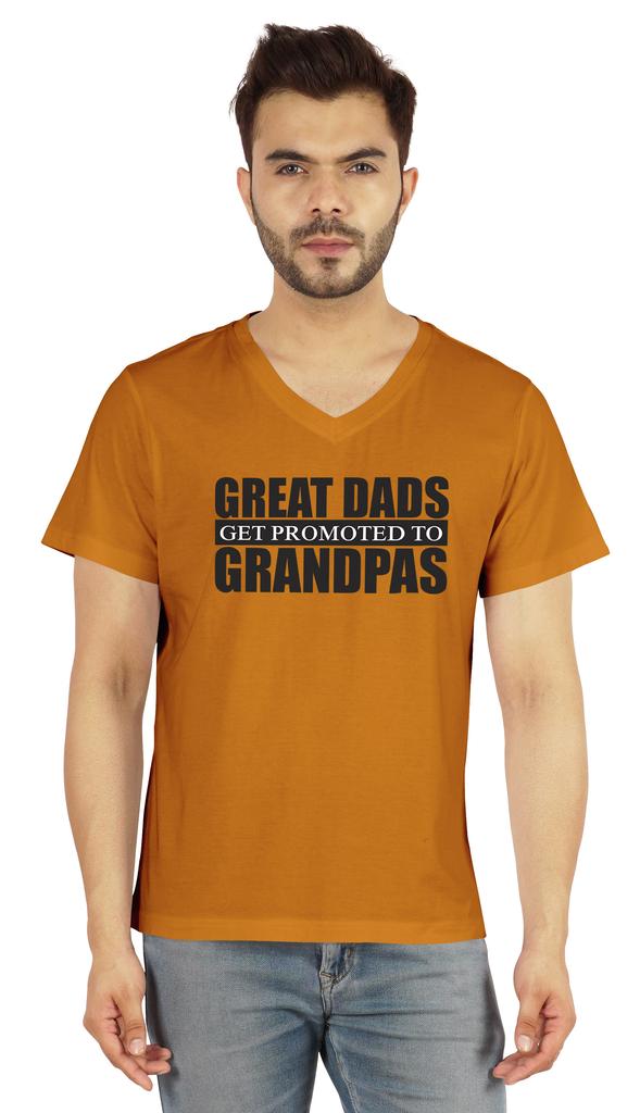 Inkmeso Мужская футболка для дедушки. Отличные папы получают повышение до дедушки. Футболка с надписью «Письмо» впервые