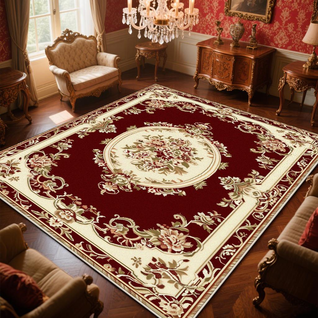 Persian Luxury Red Carpet Living Room Large Size Rug Non-slip Coffee Tables Mat Home Decoration Bedroom Lounge Rug 200x300cm