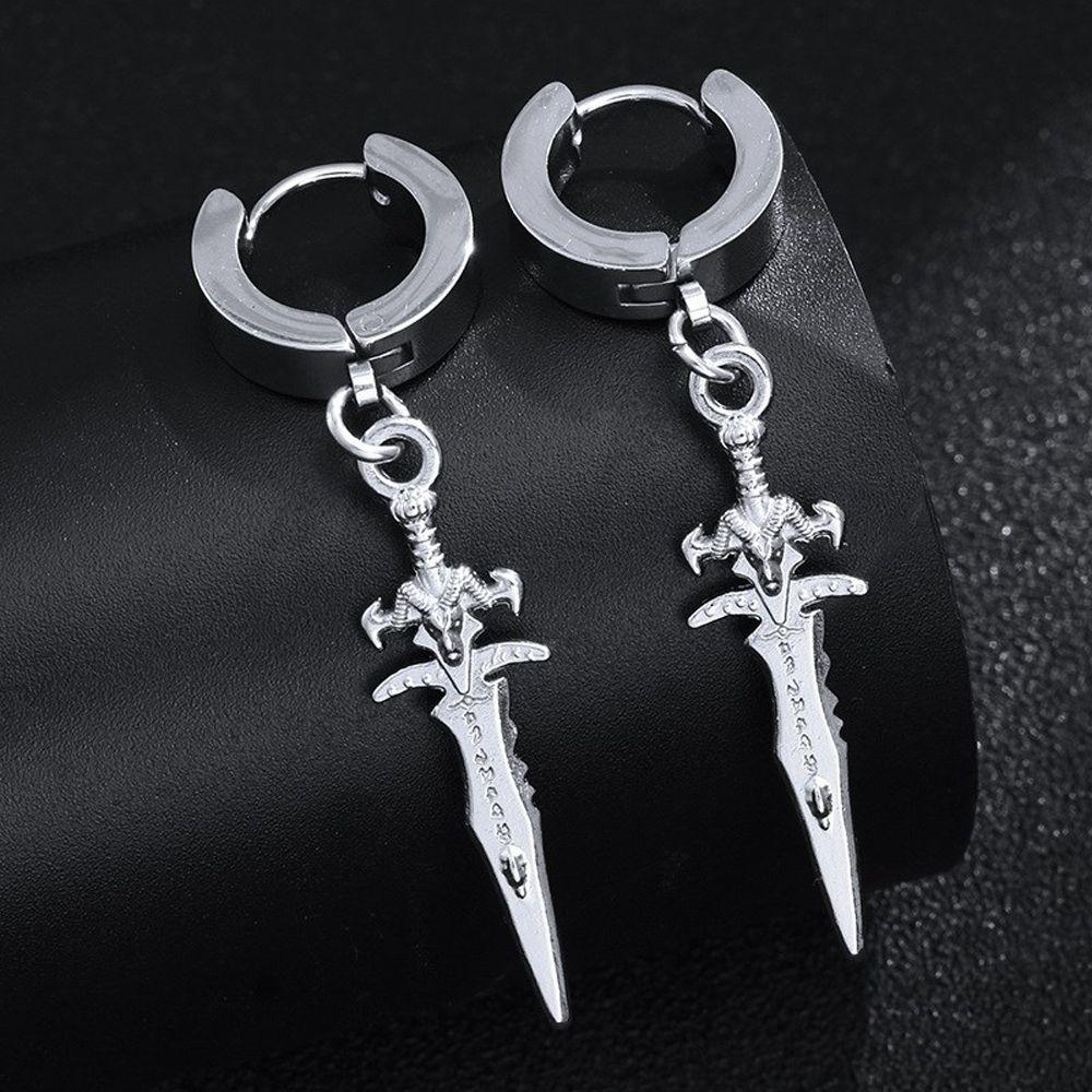 Серьги-кресты из нержавеющей стали, каффы, корейские пусеты, мужские клипсы, серьги-клипсы