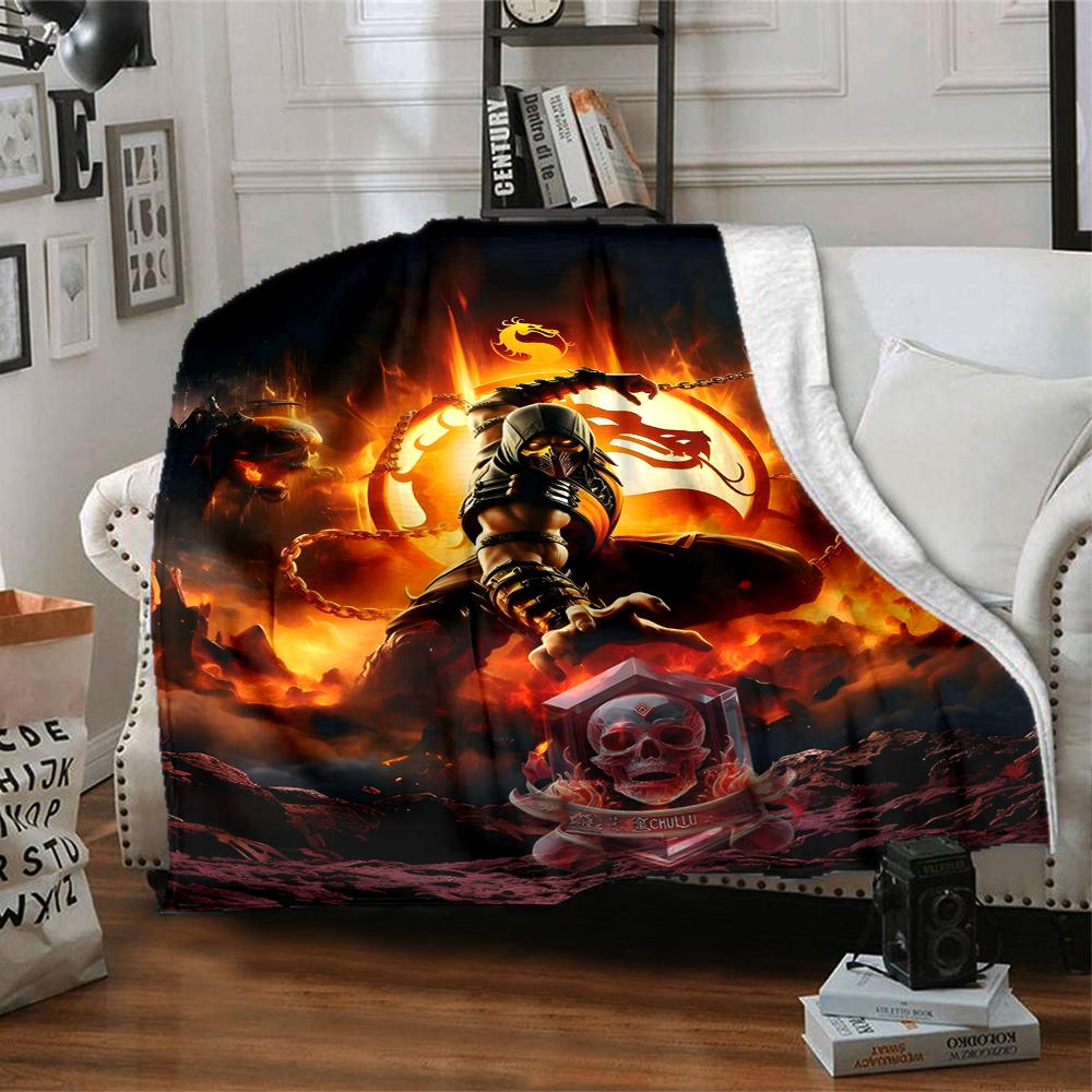 1pc Mortal Kombat4 Blanket, Gift, for Men and Women, Soft Blanket, Good for Sofa Bed Couch Travel, Lightweight Flannel Blanket