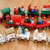 Mini Christmas Wooden Train Shop Window Christmas Train Decorations Children's Holiday Gifts Home Desktop Train Ornaments