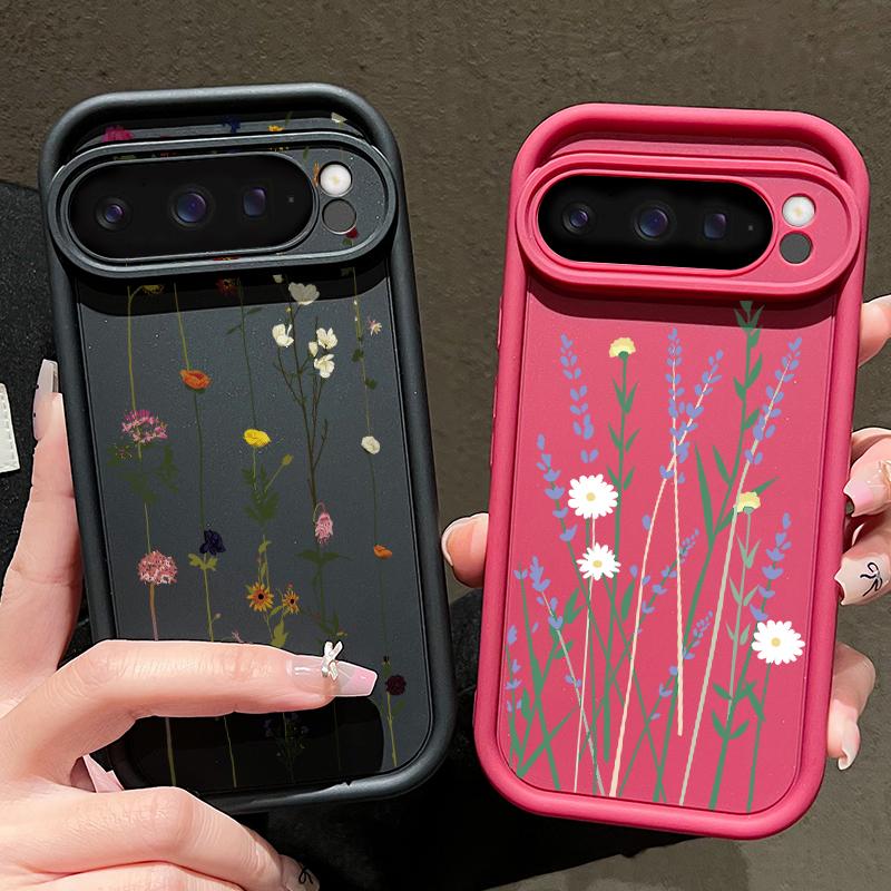 Чистый цветной цветочный узор мягкий матовый чехол TPU для Google Pixel 9 Pro XL 8 Pro 8A простой противоударный защитный чехол для телефона