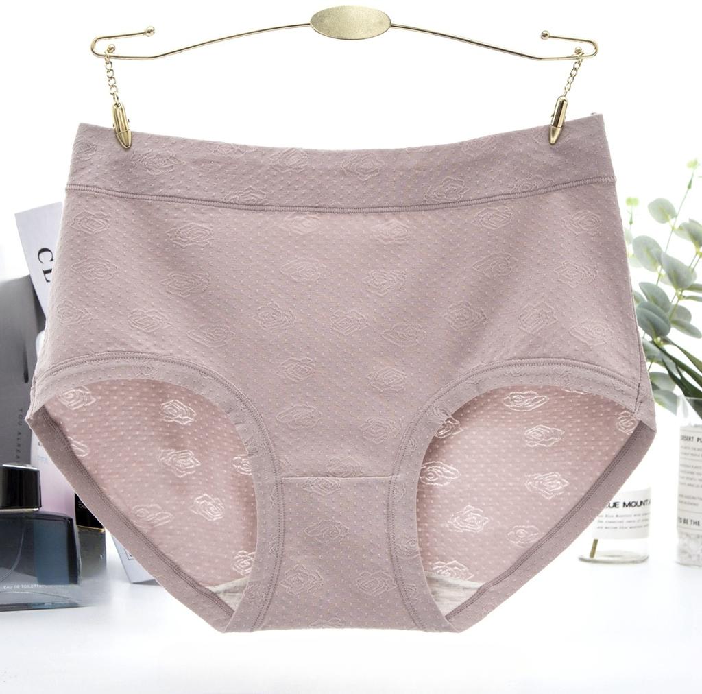 Розовое жаккардовое нижнее белье из модального хлопка, женские трусики со средней талией, дышащие, подтягивающие бедра, подтягивающие живот, одноцветные, удобные трусики больших размеров