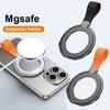 FONKEN Магнитный держатель для телефона, вращение на 360°, Magsafe, кольцевой держатель для телефона с силиконовым ремешком-петлей для пальцев для iPhoneM 15, 14, 13, 12