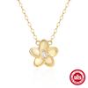 S925 Sterling Silver Necklace Flower Diamond Clavicle Chain Small Flower Sweet And Cute Women'S Collection Gold 18K Gold Plated Necklace