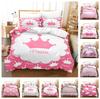 3D Girl Princess Bedding Set Pink Crown Down Duvet Cover Pillowcase 2/3 Pieces Teens Girl Gift Luxury Cover