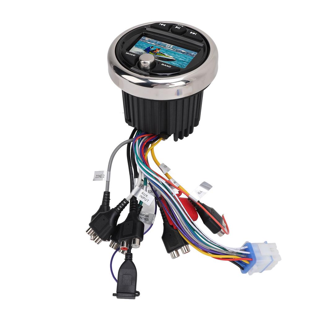 3 Inch TFT Display Screen Marine Radio System IPX6 Waterproof Bluetooth Stereo Receiver with Backlit