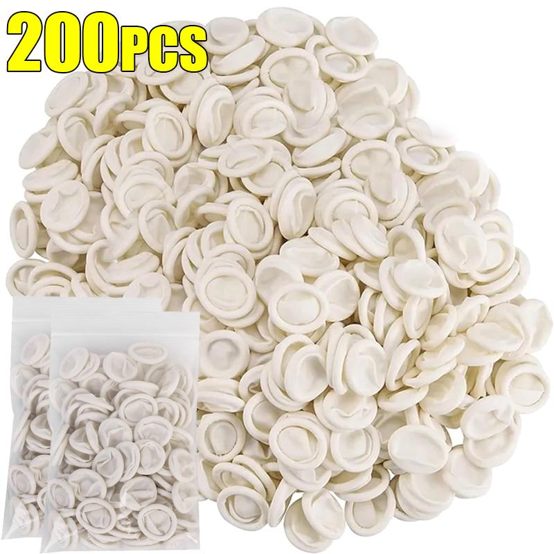 Новые одноразовые напальчники из натурального латекса, нескользящие, антистатические перчатки, защитные напальчники, напальчники, инструменты для ногтей, колпачки для больших пальцев