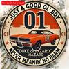 1pc 2d Flat Rustic Flair Vintage Duke of Hazzard Wooden Sign - Round Wooden Wall Art, Perfect for Home, Office, Bar, Cafe, Indoor/Outdoor Decor