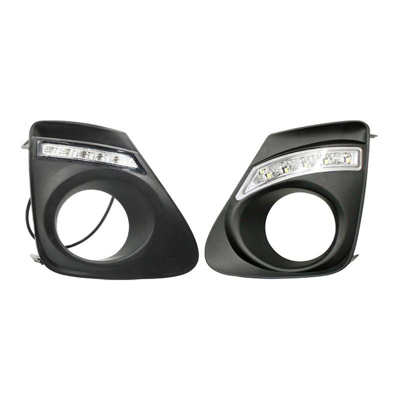 Car Flashing 2Pcs For Toyota Corolla 2011 2012 2013 DRL Daytime Running Lights Daylight Fog Lamp Cover With Turn Signal Lamp