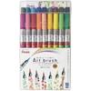 Набор цветных кистей Pentel Color Brush Pen Art Brush 18 цветов XGFL-18ST