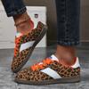 Women's 2025 New Leopard Print Color Scheme Casual Flat Baseplate Versatile Flat Bottom Fashion Sports Women's Shoes