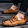 New Fashion Style Leather Spring Casual Shoes Men Handmade Vintage Loafers Flats Hot Sale Moccasins Big Size Rth678