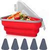 Pizza Storage Container with Microwavable Tray Reusable Expandable Silicone Pizza Slice Keeper Container