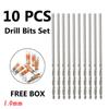 Power Tool-10Pcs 1.0mm Spiral Drill Bit End Mill Straight Shank HSS Drilling Diameter