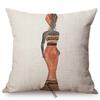 Traditional African Woman Cushion Cover, Elegant Style, Sofa Throw Pillow Case, Africa Exotic Cotton Linen, Home Decoration