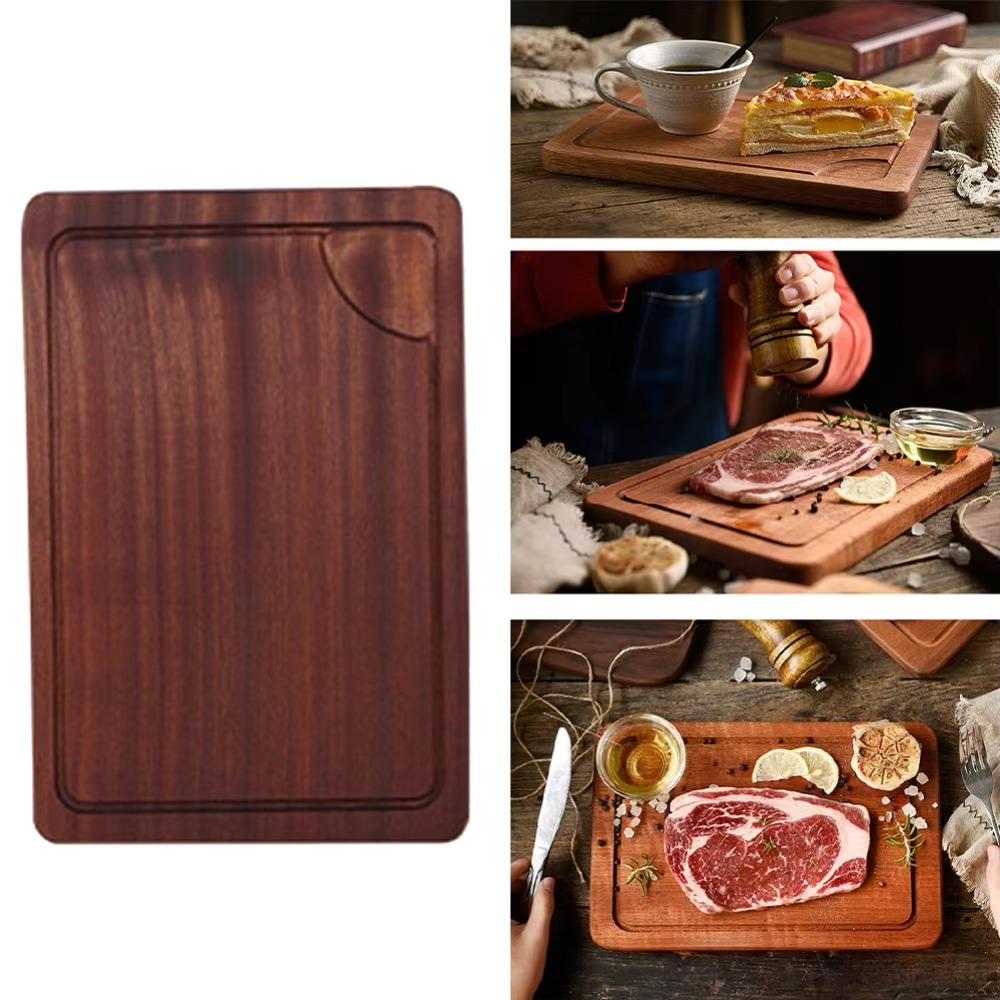 Wood Solid Wood Plate Smooth Dessert Tray Easy Clean Steak Tray Kitchen