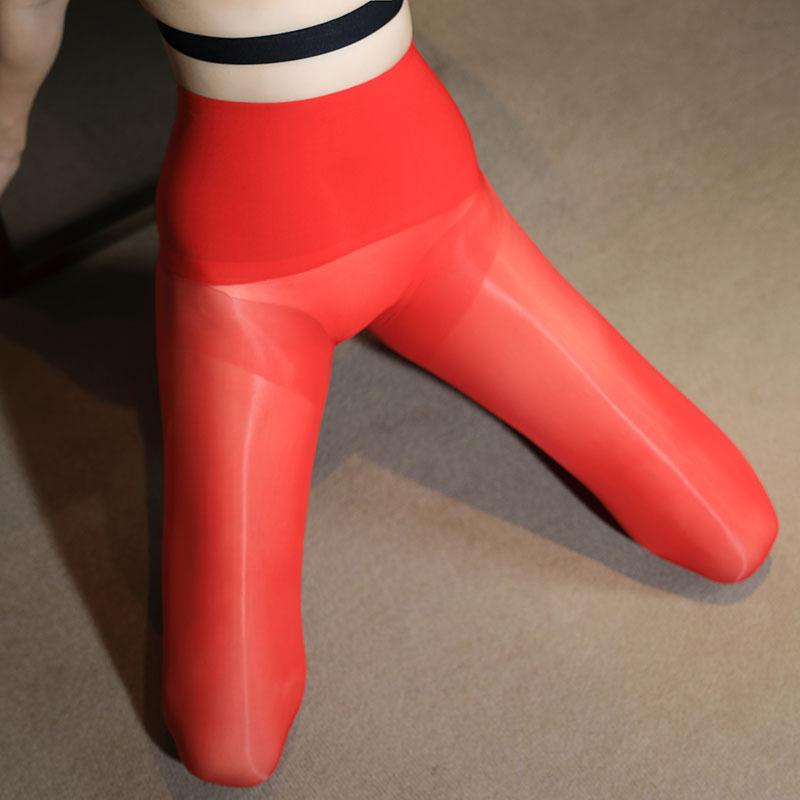 One Piece Wet Look Finish Elongated Lower Limb Warmers Even Alluring 8D Synthetic Fiber Tights Female Delicate Springy High Rise Style See Through