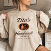 Tito Crewneck Sweatshirt TITO'S Handmade Vodka Sweatshirt Unisex Graphic Hoodies Vodka Alcohol Sweatshirts Tito's Fan Gift Top
