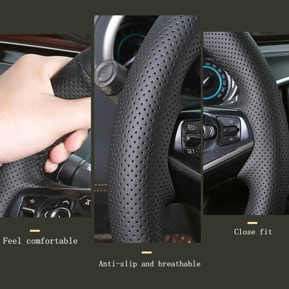 gjbn8 Customized DIY Car Steering Wheel Cover For Seat Leon Alhambra Toledo 2011 2010 2012 Leather Braid For Steering Wheel