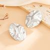 IngeSight.Z Classic Vintage Ellipse Texture Stud Earring for Women Personality Minimalism Piercing Metal Ear Accessory Jewelry