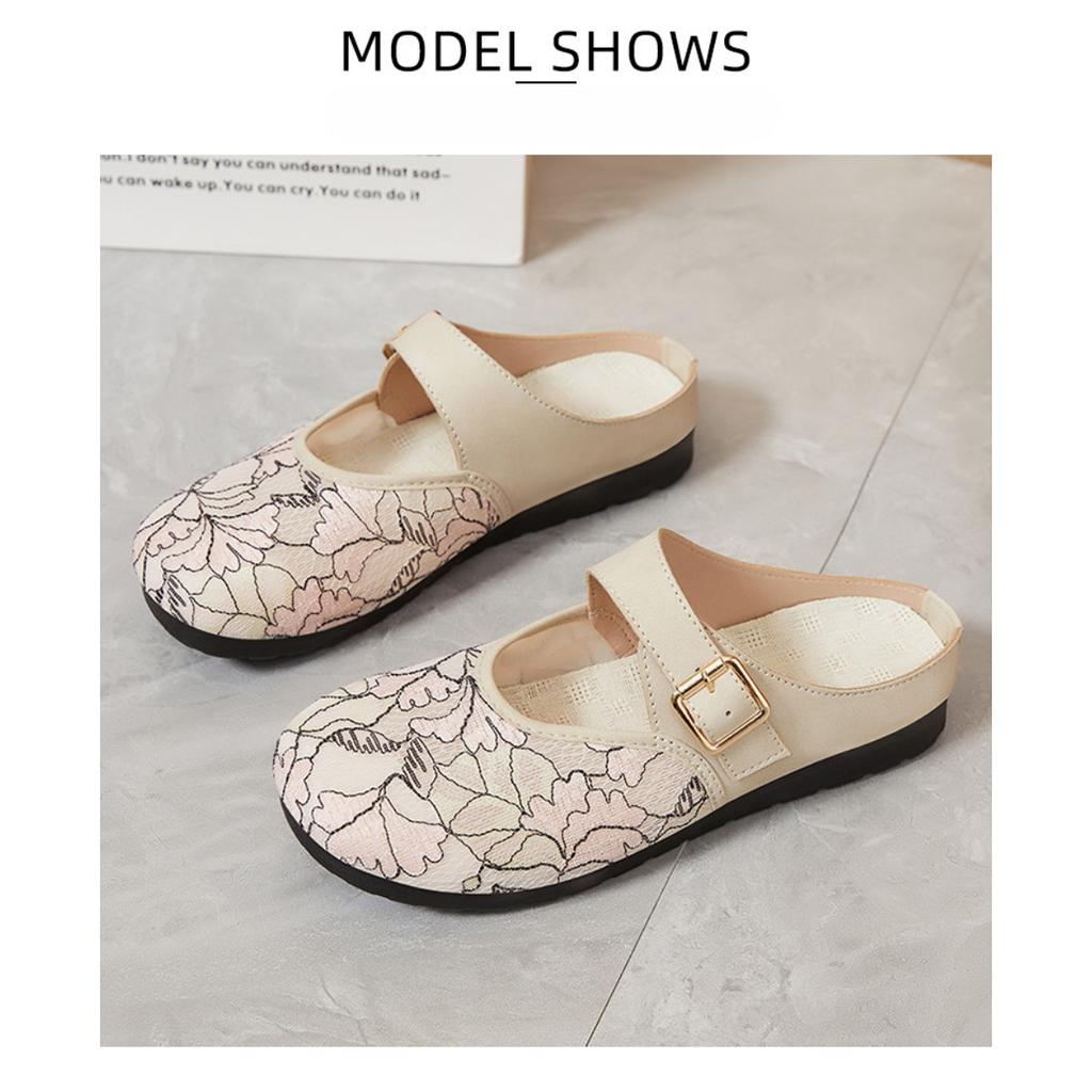 Обувь для женщин, универсальная летняя дышащая обувь, повседневные и удобные полутапочки для женщин на открытом воздухе