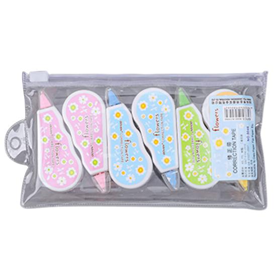 6Pcs/Set Tape Eraser Detachable for Study Compact Translucent Design Glue Tape Useful Multi-functional Lightweight